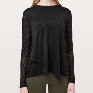 Lululemon Sweetest Day Long Sleeve Shirt in Black Burnout